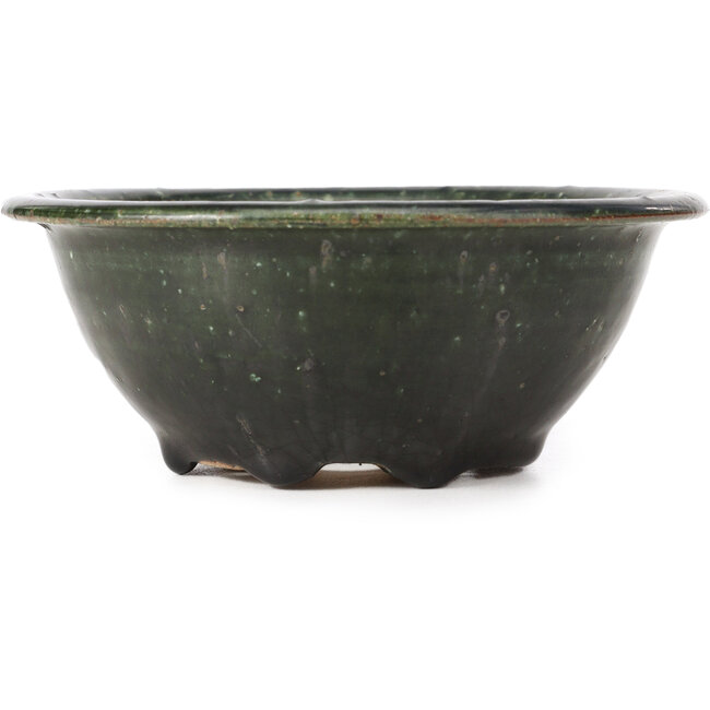 Vaso bonsai tondo verde di Bigei - 153 x 153 x 55 mm