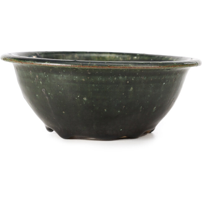 Vaso bonsai tondo verde di Bigei - 153 x 153 x 55 mm