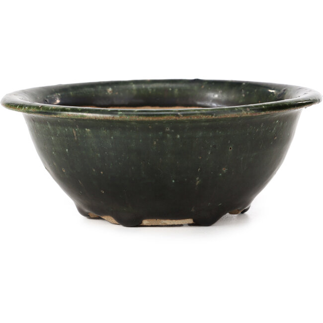 Pot à bonsaï rond vert par Bigei - 153 x 153 x 55 mm
