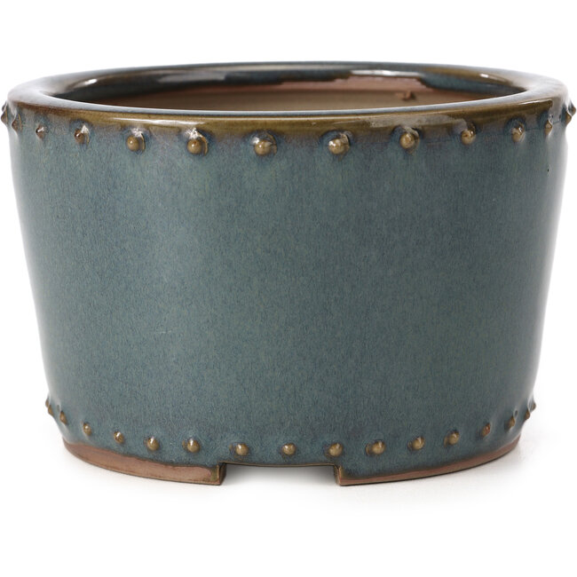 Vaso per bonsai rotondo blu di Bigei - 115 x 115 x 75 mm