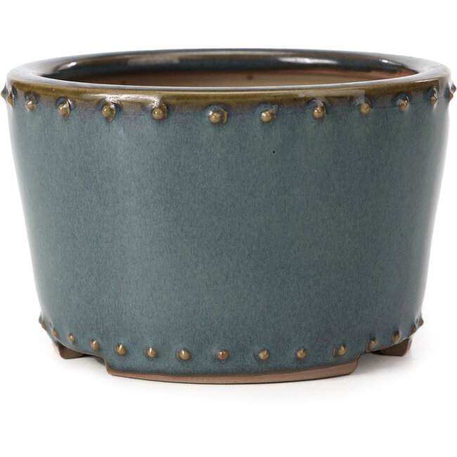 Maceta de bonsái redonda azul de Bigei - 115 x 115 x 75 mm