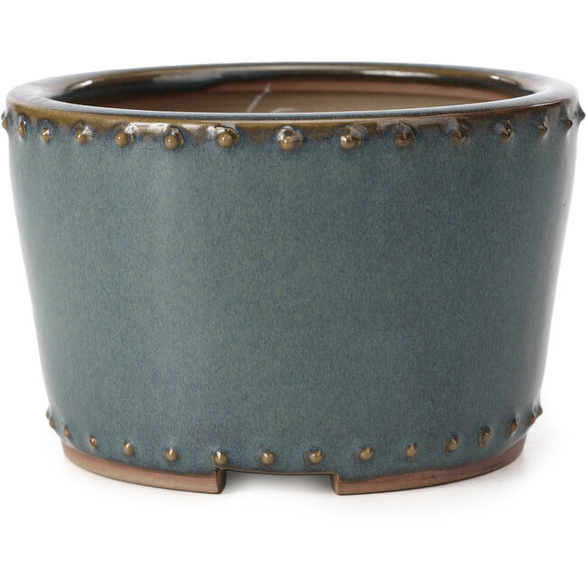 Vaso per bonsai rotondo blu di Bigei - 115 x 115 x 75 mm