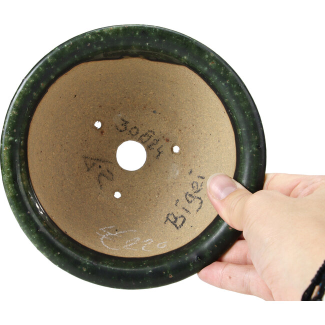 Maceta de bonsái verde redonda de Bigei - 153 x 153 x 55 mm
