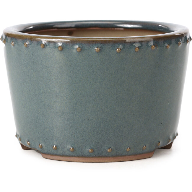 Maceta de bonsái redonda azul de Bigei - 115 x 115 x 75 mm