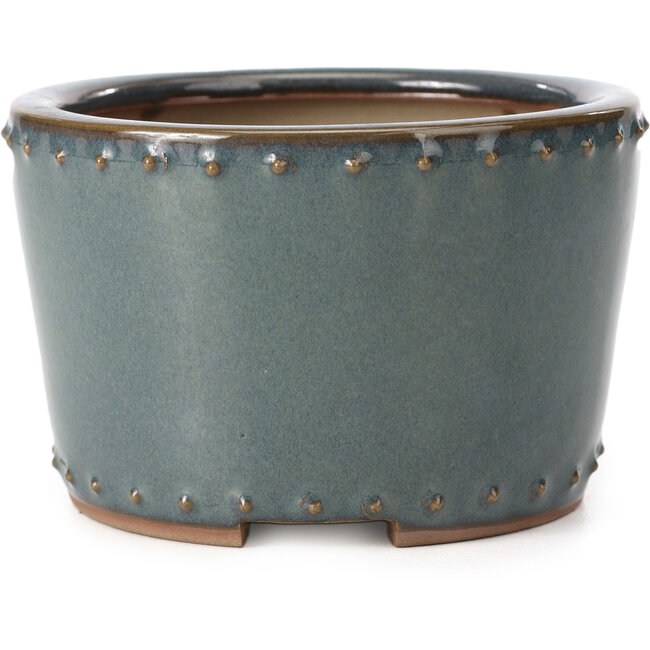 Pot à bonsaï rond bleu par Bigei - 115 x 115 x 75 mm