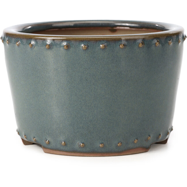 Pot à bonsaï rond bleu par Bigei - 115 x 115 x 75 mm