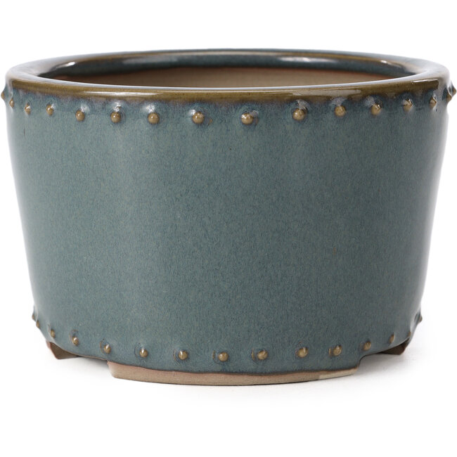 Pot à bonsaï rond bleu par Bigei - 115 x 115 x 75 mm