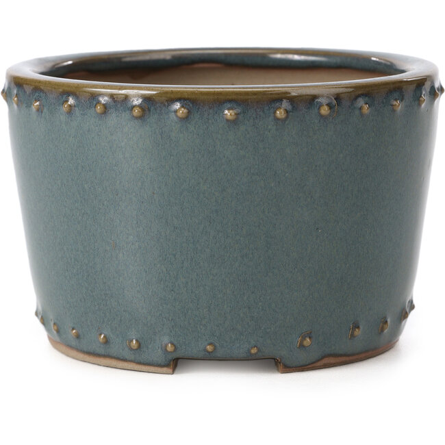 Vaso per bonsai rotondo blu di Bigei - 115 x 115 x 75 mm