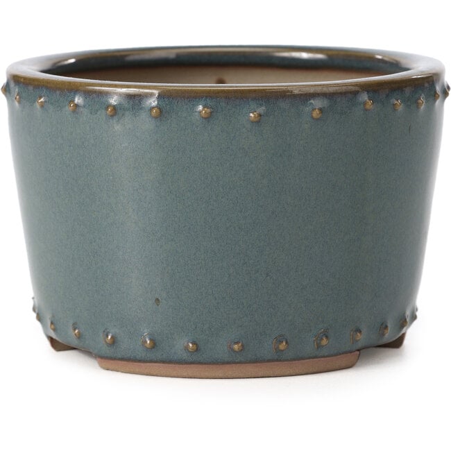 Maceta de bonsái redonda azul de Bigei - 115 x 115 x 75 mm