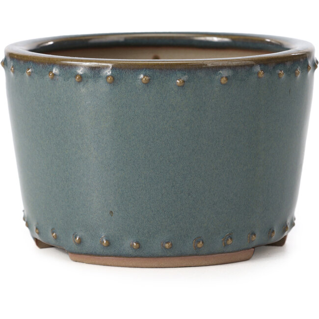 Vaso per bonsai rotondo blu di Bigei - 115 x 115 x 75 mm