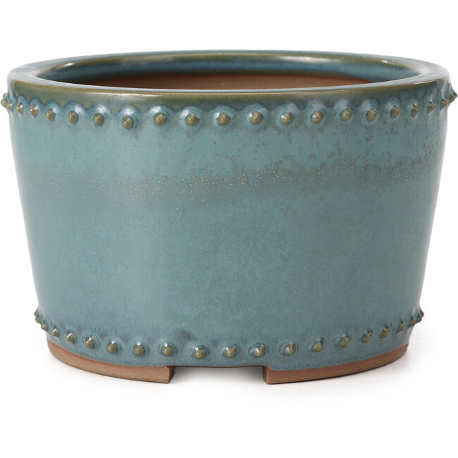 Vaso per bonsai rotondo blu di Bigei - 115 x 115 x 75 mm