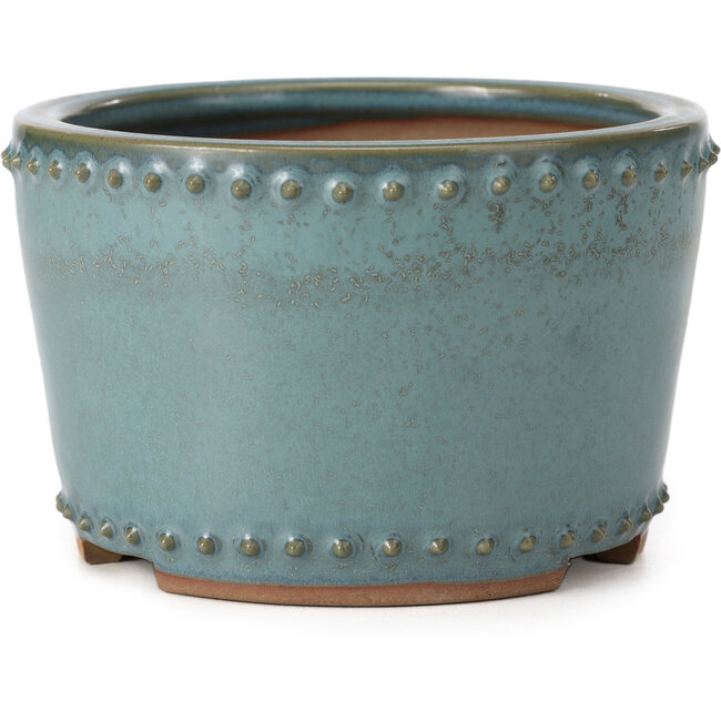 Vaso per bonsai rotondo blu di Bigei - 115 x 115 x 75 mm