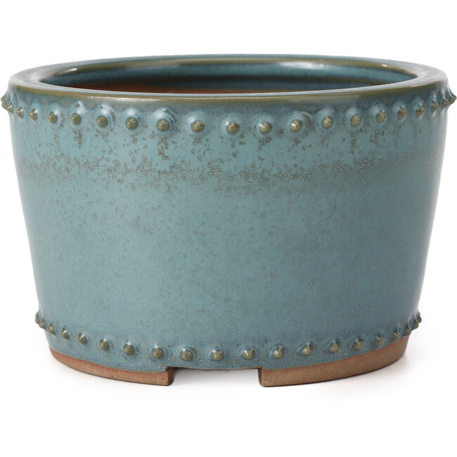 Vaso per bonsai rotondo blu di Bigei - 115 x 115 x 75 mm