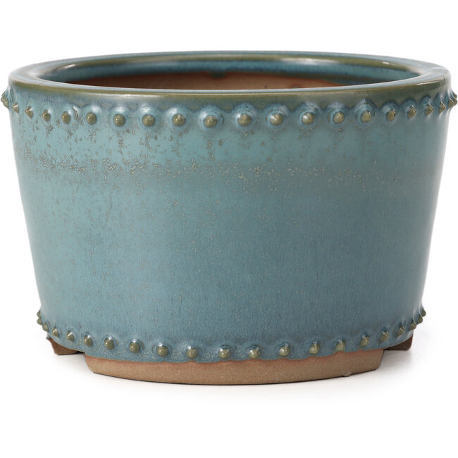 Maceta de bonsái redonda azul de Bigei - 115 x 115 x 75 mm