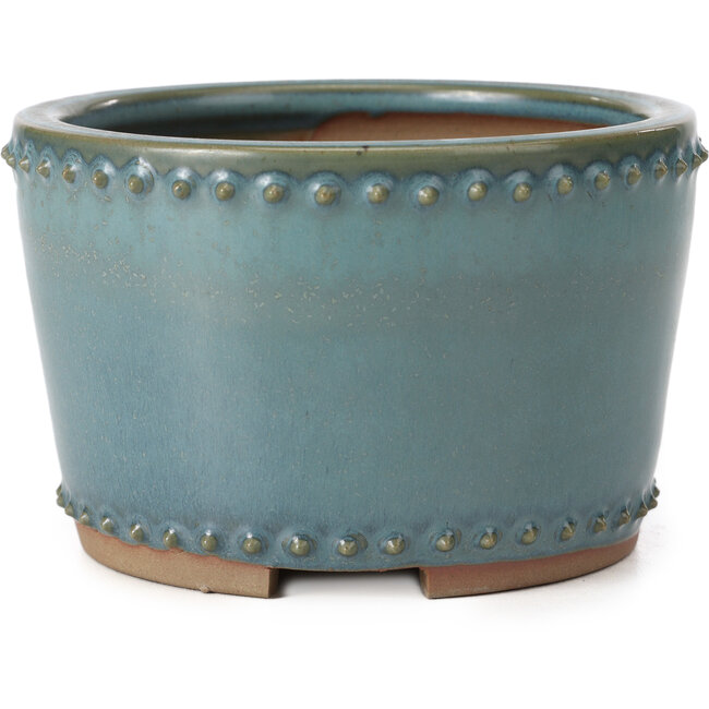 Pot à bonsaï rond bleu par Bigei - 115 x 115 x 75 mm