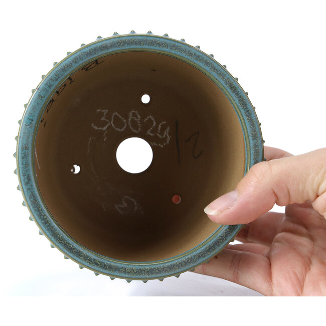 Vaso per bonsai rotondo blu di Bigei - 115 x 115 x 75 mm