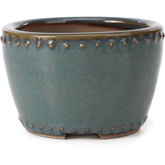 Pot à bonsaï rond bleu par Bigei - 95 x 95 x 62 mm
