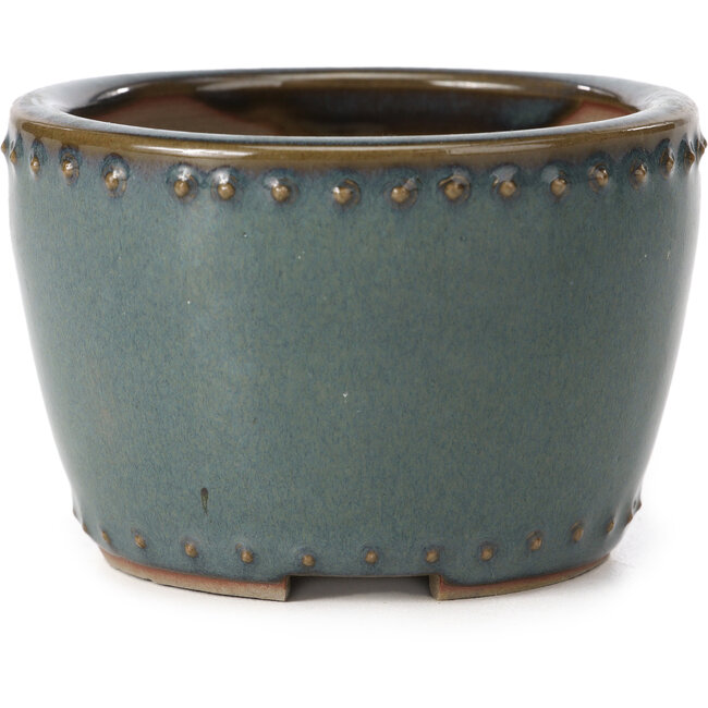 Pot à bonsaï rond bleu par Bigei - 95 x 95 x 62 mm