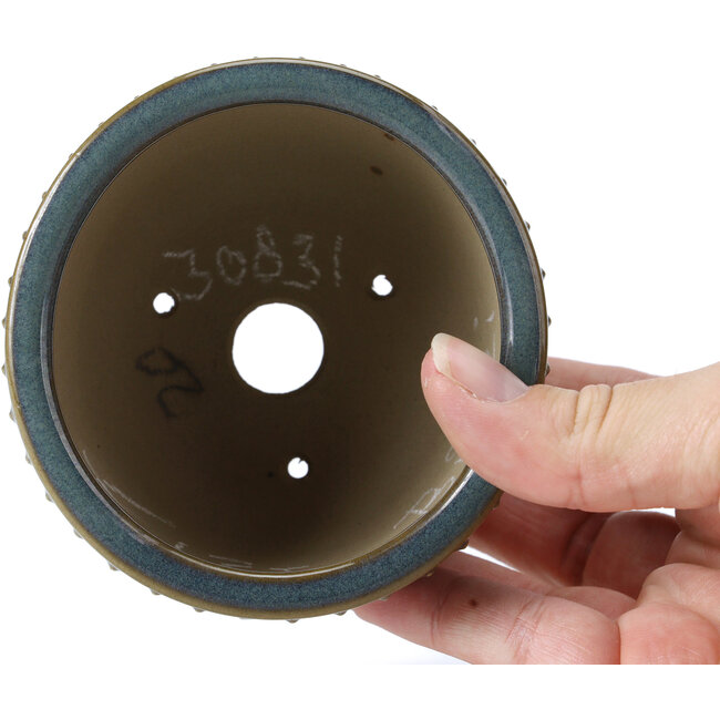 Pot à bonsaï rond bleu par Bigei - 95 x 95 x 62 mm