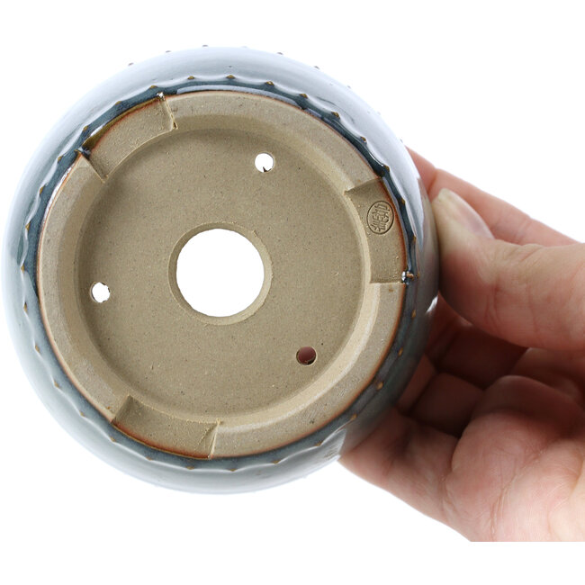 Pot à bonsaï rond bleu par Bigei - 95 x 95 x 62 mm