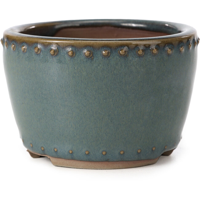 Maceta de bonsái redonda azul de Bigei - 95 x 95 x 62 mm