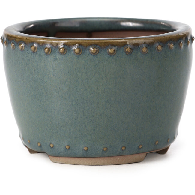 Vaso per bonsai rotondo blu di Bigei - 95 x 95 x 62 mm