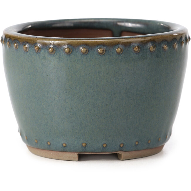 Vaso per bonsai rotondo blu di Bigei - 95 x 95 x 62 mm