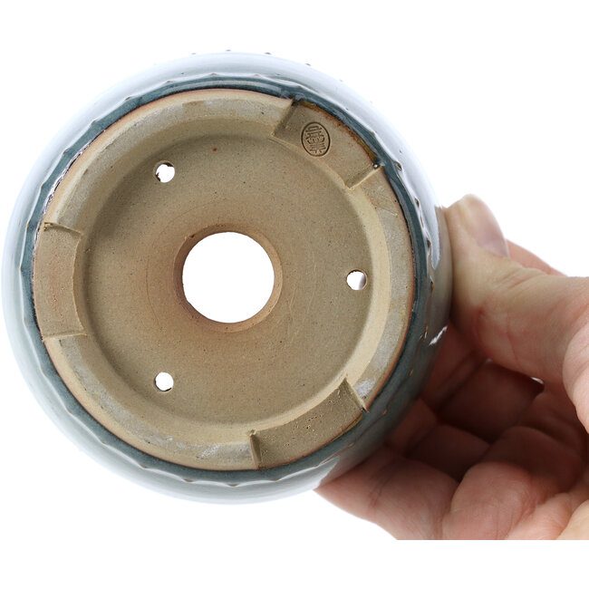 Pot à bonsaï rond bleu par Bigei - 95 x 95 x 62 mm