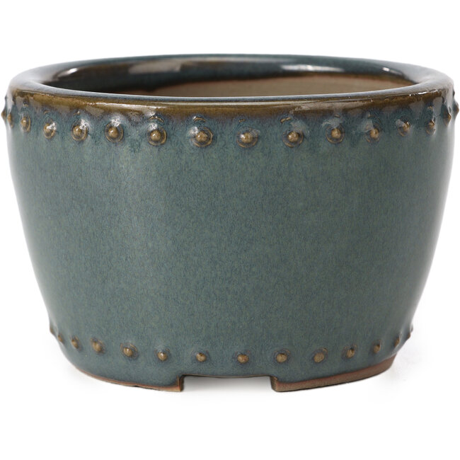 Pot à bonsaï rond bleu par Bigei - 95 x 95 x 62 mm