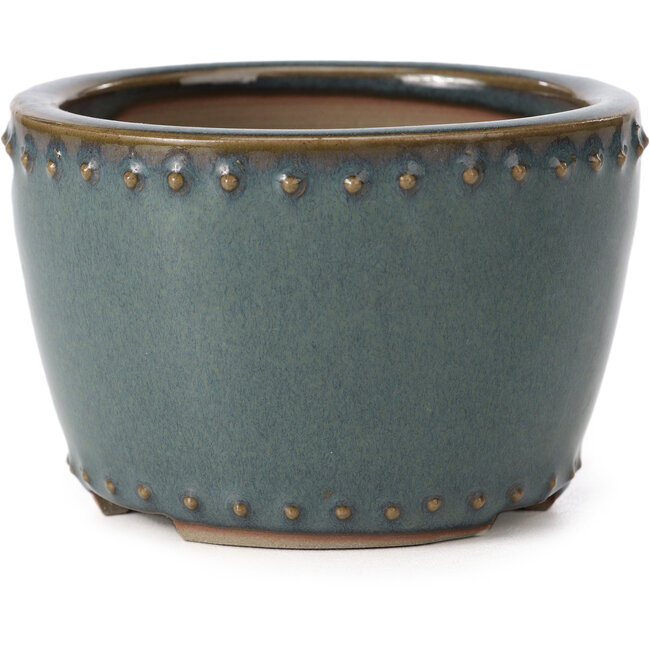 Pot à bonsaï rond bleu par Bigei - 95 x 95 x 62 mm