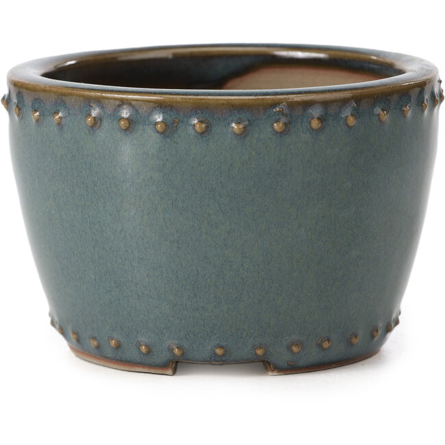 Maceta de bonsái redonda azul de Bigei - 95 x 95 x 62 mm