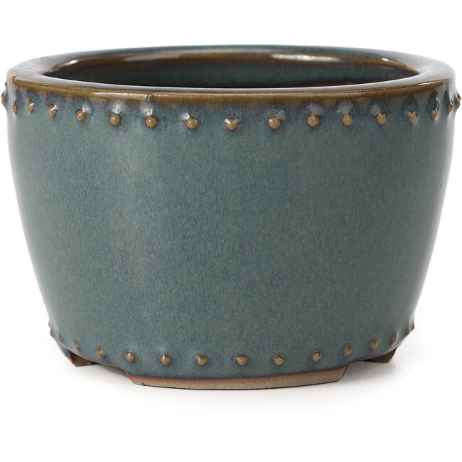 Pot à bonsaï rond bleu par Bigei - 95 x 95 x 62 mm