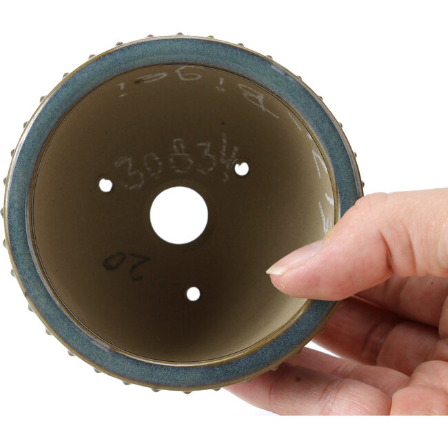 Vaso per bonsai rotondo blu di Bigei - 95 x 95 x 62 mm