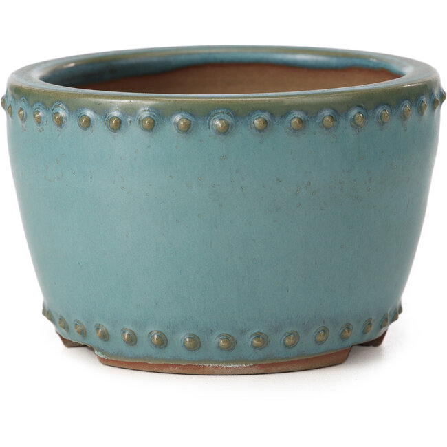 Maceta de bonsái redonda turquesa de Bigei - 95 x 95 x 62 mm