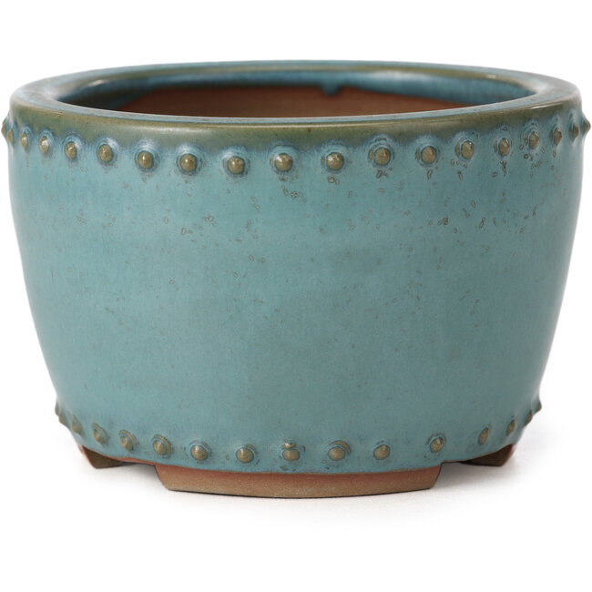 Pot à bonsaï rond turquoise par Bigei - 95 x 95 x 62 mm