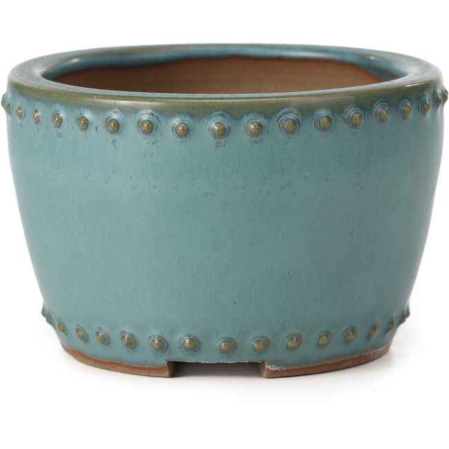 Pot à bonsaï rond turquoise par Bigei - 95 x 95 x 62 mm