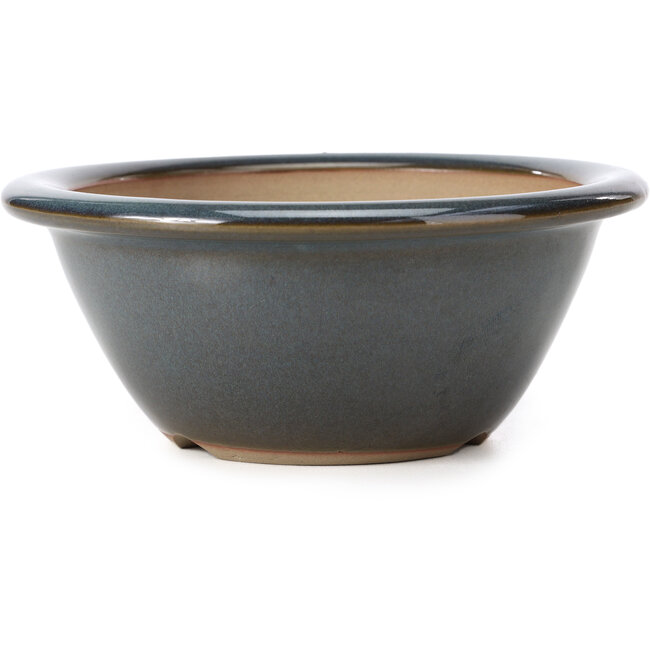 Pot à bonsaï rond bleu par Bigei - 154 x 154 x 62 mm