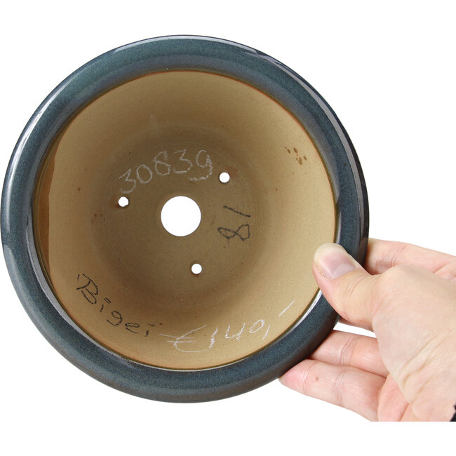 Ronde blauwe bonsaipot van Bigei - 154 x 154 x 62 mm