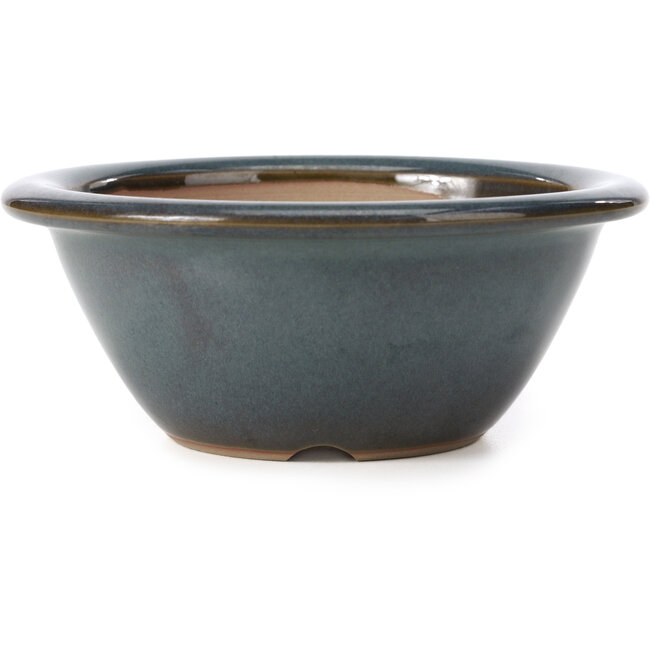 Pot à bonsaï rond bleu par Bigei - 154 x 154 x 62 mm