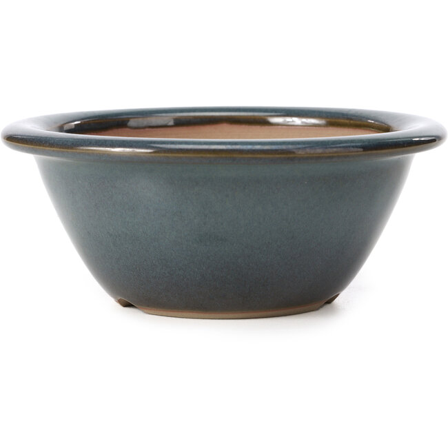 Ronde blauwe bonsaipot van Bigei - 154 x 154 x 62 mm