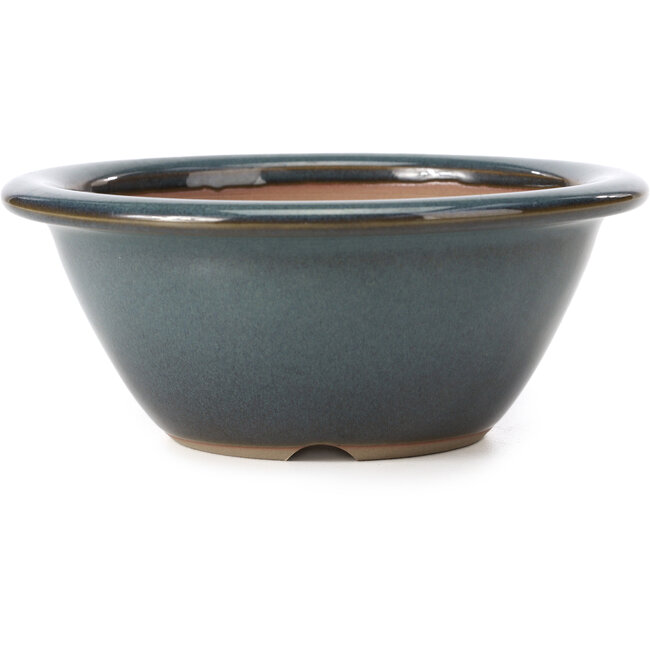 Runde blaue Bonsaischale von Bigei - 154 x 154 x 62 mm