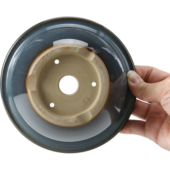 Pot à bonsaï rond bleu par Bigei - 154 x 154 x 62 mm