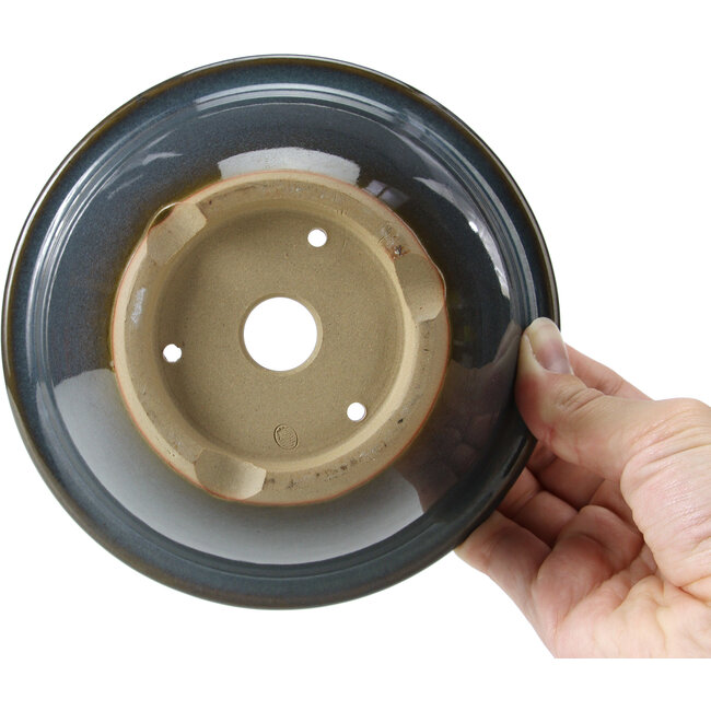 Pot à bonsaï rond bleu par Bigei - 154 x 154 x 62 mm