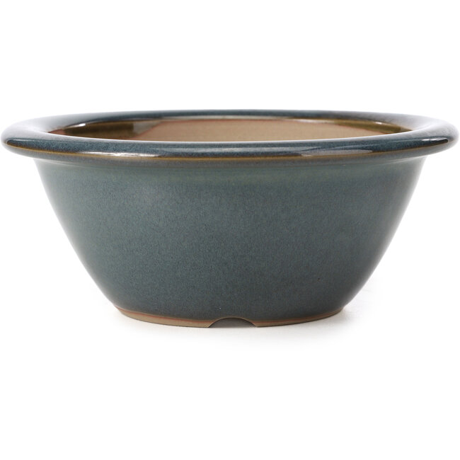 Ronde blauwe bonsaipot van Bigei - 154 x 154 x 62 mm