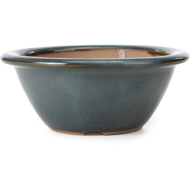 Ronde blauwe bonsaipot van Bigei - 154 x 154 x 62 mm