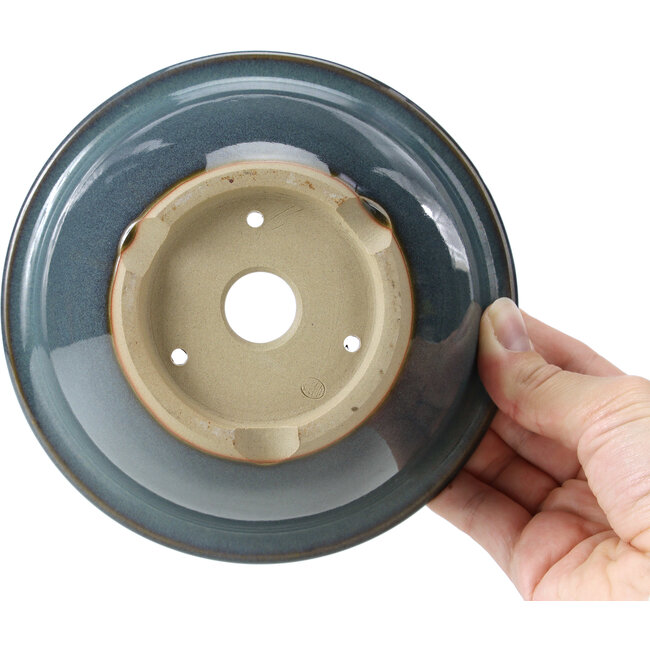 Pot à bonsaï rond bleu par Bigei - 154 x 154 x 62 mm