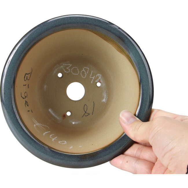 Pot à bonsaï rond bleu par Bigei - 154 x 154 x 62 mm