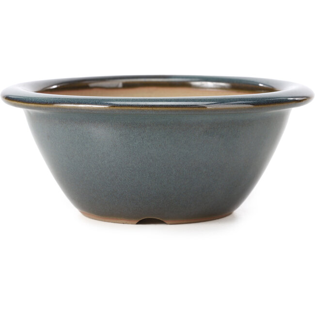 Runde blaue Bonsaischale von Bigei - 154 x 154 x 62 mm