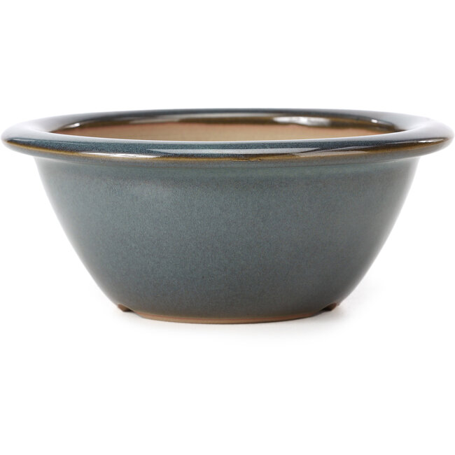 Runde blaue Bonsaischale von Bigei - 154 x 154 x 62 mm