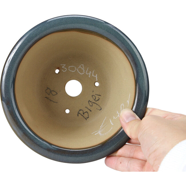 Pot à bonsaï rond bleu par Bigei - 154 x 154 x 62 mm
